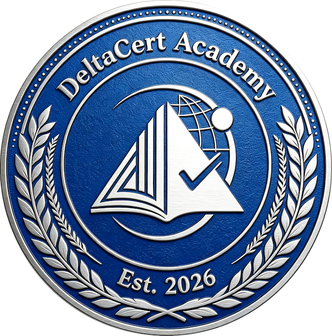 DeltaCert Academy — Practice the answer. Own the exam. Logo